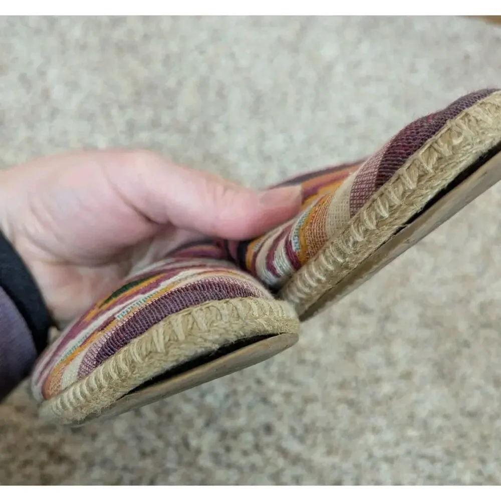 Kaanas Espadrille Sz 8 (39) Flat Sandals Vibrant Aztec Southwest Colors Slip-On